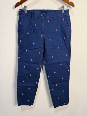 Talbots Navy Pink Flamingo Relaxed Chino Inseam 27 Size 2P
